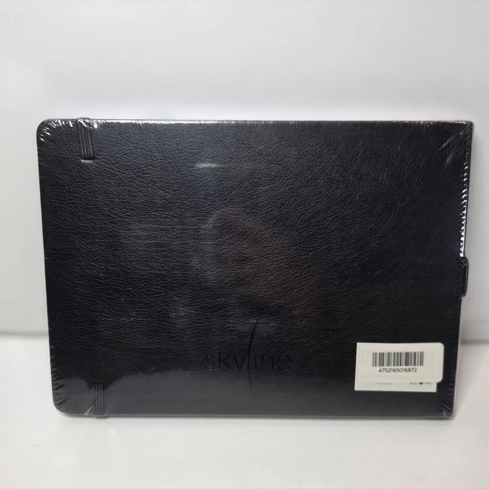Skyline Notary Journal Official Record Log Book 250 Entries Vegan Leather Black‎